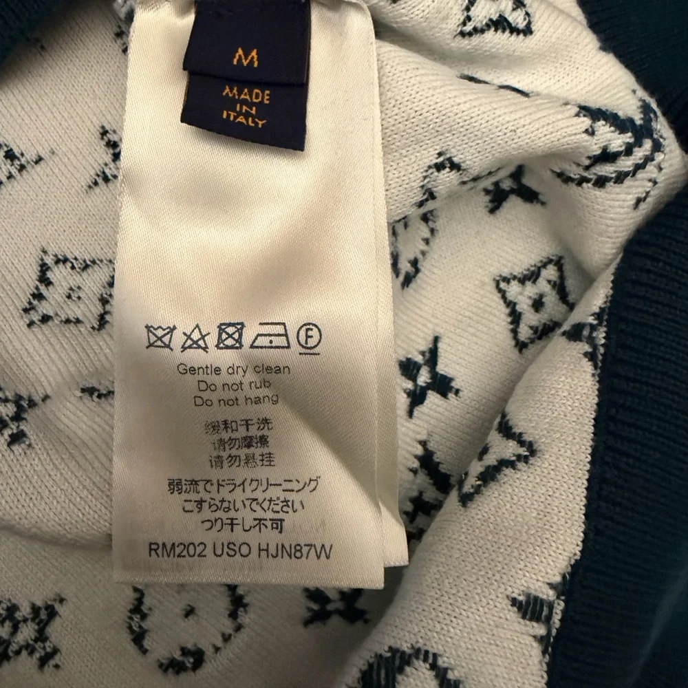 Louis Vuitton Monogram Degrade Blue Canard Teal White Logo Crewneck Sweater M